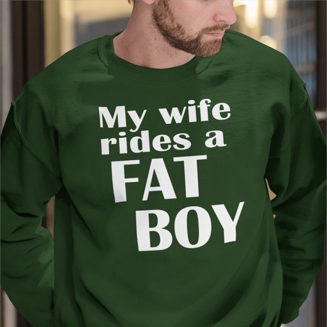 My Wife Rides A Fat Boy Shirt Black