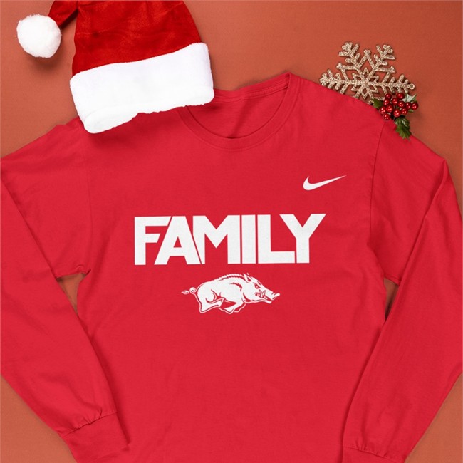 Family Long Sleeve Black Arkansas Razorback Family Long Sleeve Michael Musselman