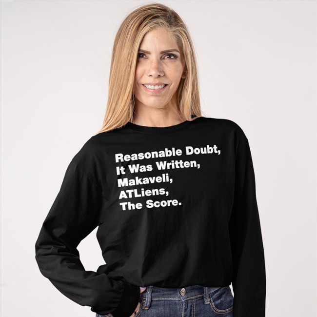 Black Mathhoffa Reasonable Doubt It Was Written Makaveli Atliens The Score T Shirt