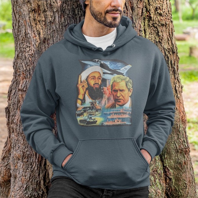 Osama Bin Laden And George W Bush Pure Evil Gas Station Shirt