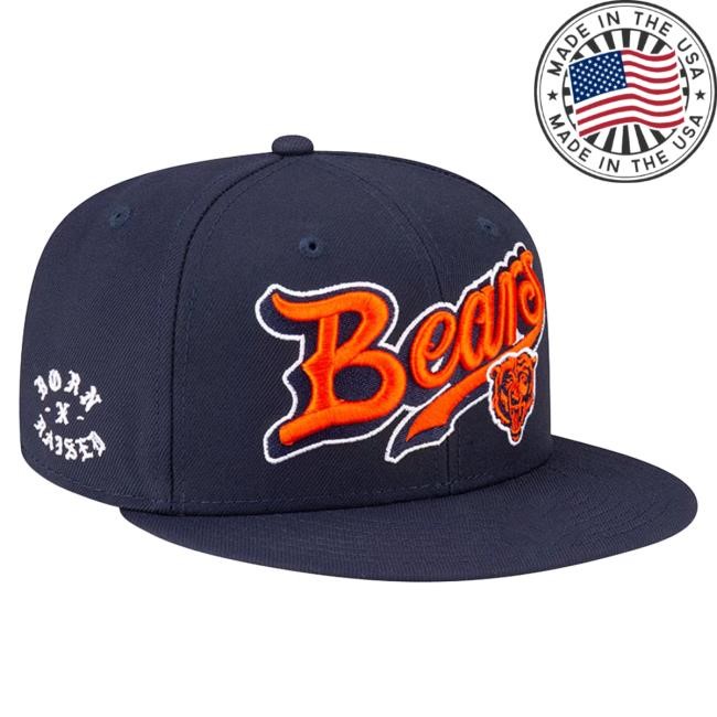 Men's Chicago Bears New Era Born x Raised Navy 59FIFTY Fitted Cap NFL Shop Store