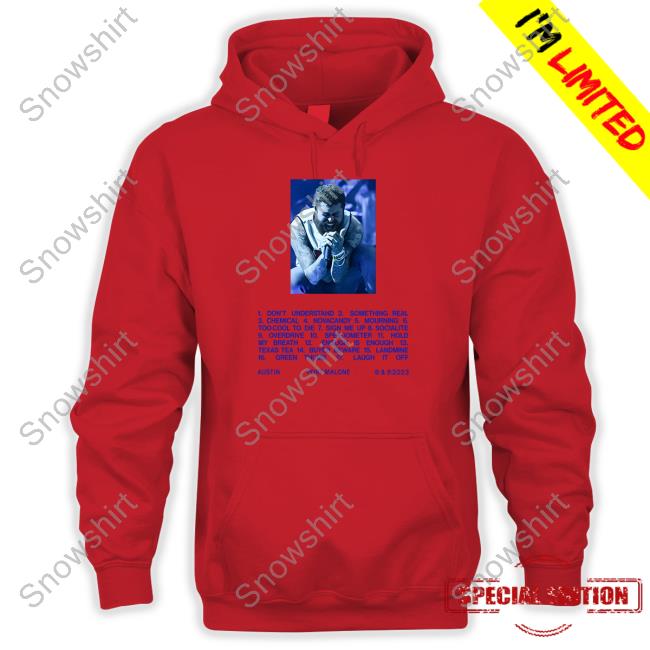 Official Post Malone Merch Tracklist Crewneck Post Malone Merch Tracklist Crewneck