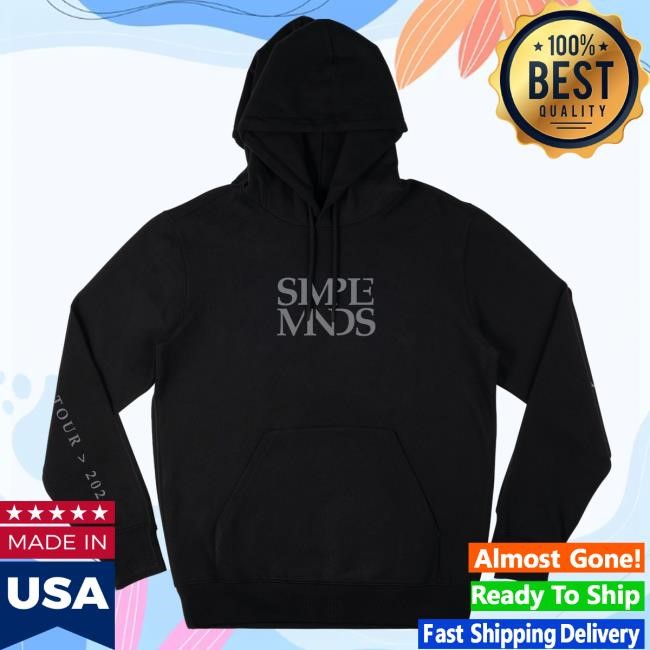 Simple Minds Official Merch Shop Logo Itinerary Black Hoody Simple Minds Store Clothing