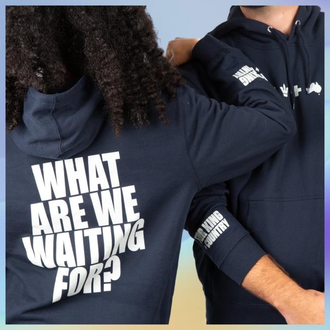 Official MerchBar for King and Country What Are We Waiting For? Sweater - Navy Merch Bar