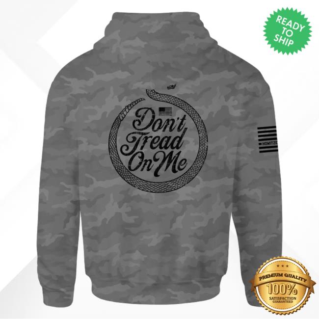 Official Howitzer Clothing Don't Tread On Me Circle Ls Pull Over Hoodie Grey Camo