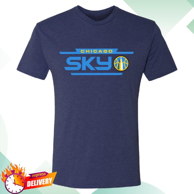 Official Chicago Sky Merch Store Sky Stacked Logo Attractive Shirt Chicago Sky Apparel Shop ChicagoSky