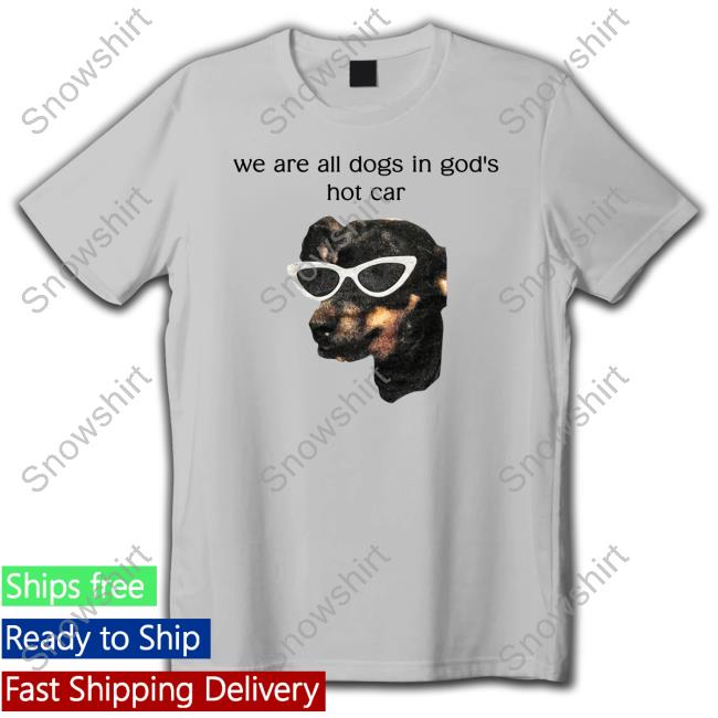 Official We Are All Dogs In God's Hot Car Long Sleeve Tee White