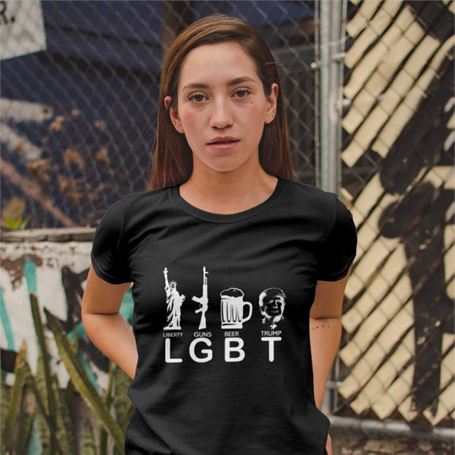 Lgbt Liberty Guns Beer Donald Trump T-Shirt