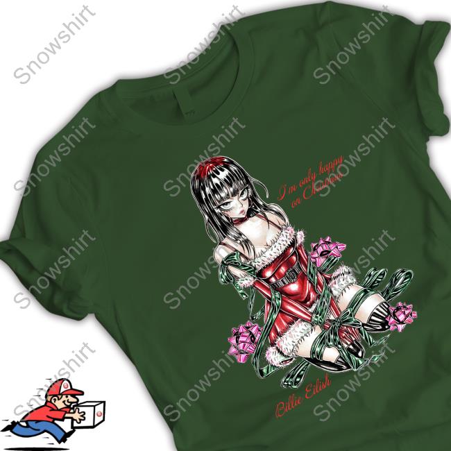 Official Billie Eilish I'm Only Happy On Christmas Tied Up Hoodie Official Billie Eilish Merch I'm Only Happy On Christmas Tied Up T Shirt