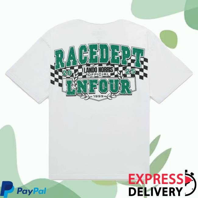 Official Lando Norris Merch Store Shop Race Dept Flag Shirts - White