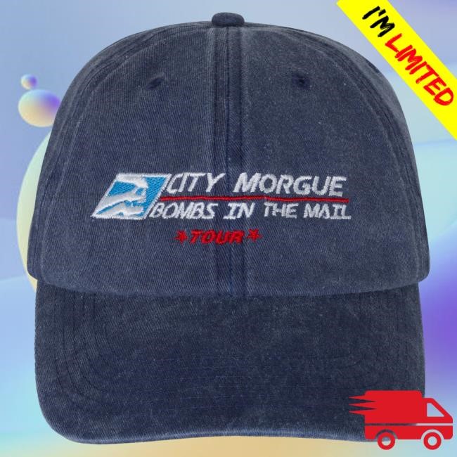 Official City Morgue Merch City Morgue Bombs In The Mail Tour Courier Hat City Morgue Clothing