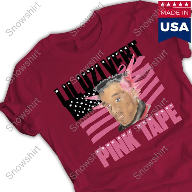 Lil Uzi Vert Store Pink Tape Black Portrait Crewneck Sweatshirt Pink Tape Black Portrait Long Sleeve T Shirt