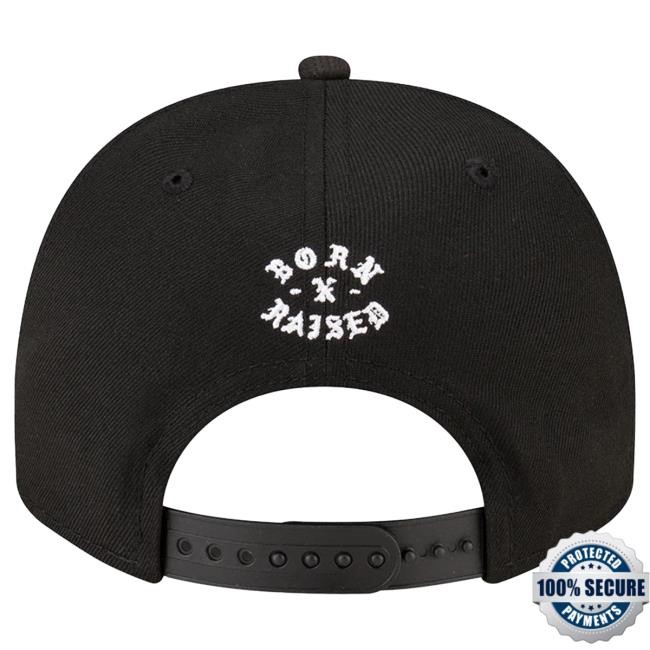 Official Born X Raised + Raiders Pro Script A-Frame Snapback Hat: Black NFL 2025 Kickoff