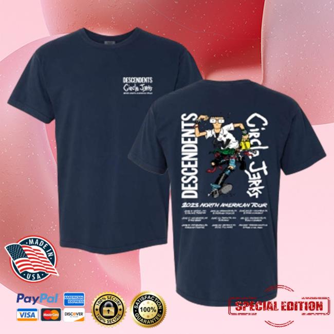 Official Kings Road Merch Store Circle Jerks Circle Jerks x Descendents 2023 Tour Hot Shirt (Navy) Kings Road Shop CircleJerks