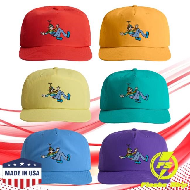 Official Goose The Band Merch Rainbow Kid Surf Hat Red Goosetheband