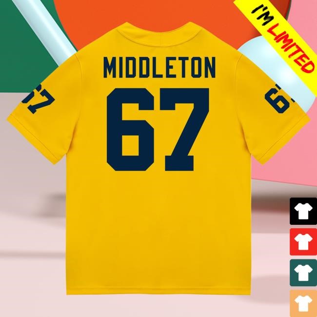 The M Den Michigan Wolverines #67 Trent Middleton Student Athlete Maize Football Jersey Hot Shirt