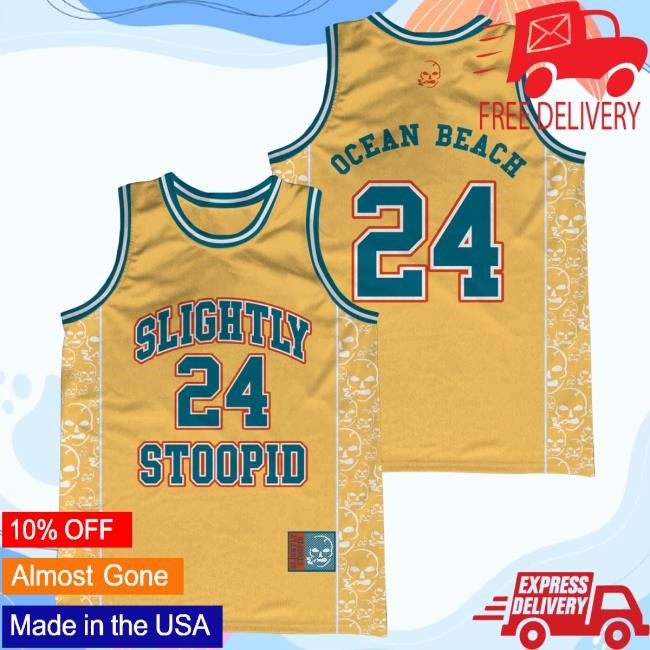 Official Slightly Stoopid Merch Store Shop 2024 Tour Basketball Jersey Attractive Shirt (Gold)