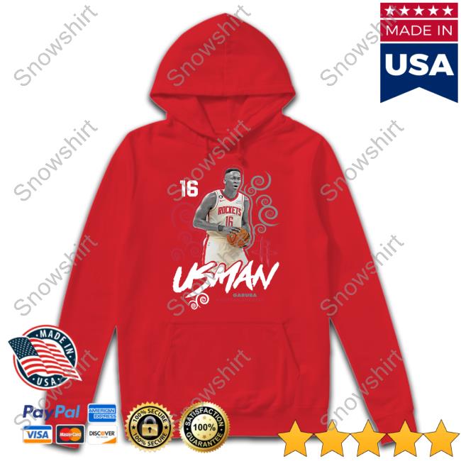 Fanatics Merch Usman Garuba Houston Rockets Player Name & Number Competitor T Shirt Usman Garuba Houston Rockets Hoodie