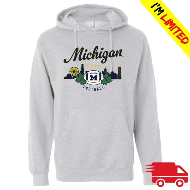 Michigan Wolverines Football Chicago Skyline Attractive Hoodie The M Den Official Shop
