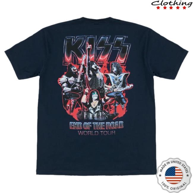 Kiss EOTR Navy World Tour Top Shirt Kiss Band Official Merch Store