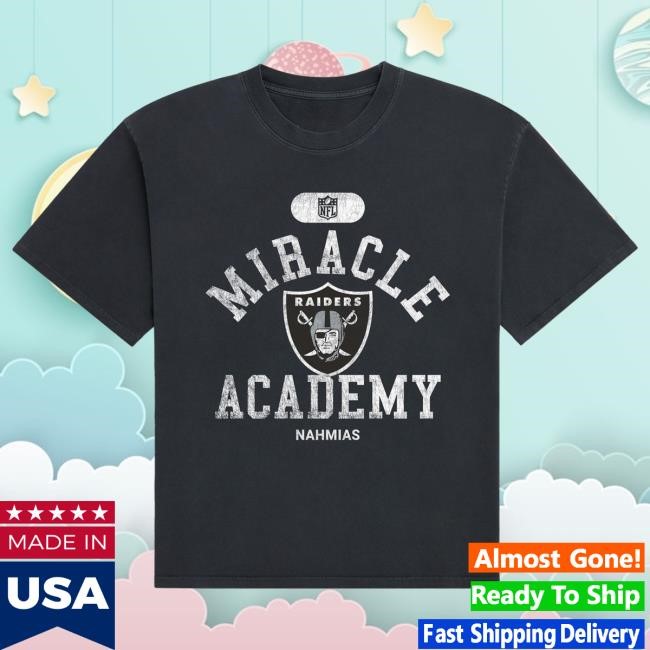 Official Fanatics Shop Store Merch Las Vegas Raiders Miracle Academy Unisex Boxy Tshirt - Black by NFL