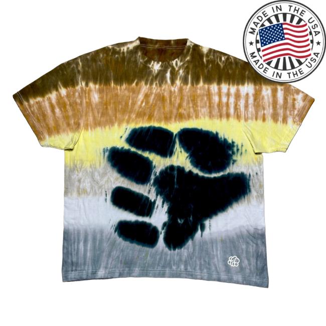 Official The Tie Dye Company Bear Flag Animal Paw Print Tie Dye Shirts