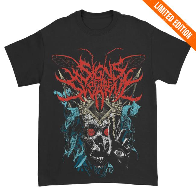 Official Indie Merch Store Signs of the Swarm Skeleton Priest Tee Shirt Indiemerchstore