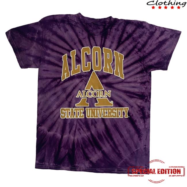 Official Dicks Sporting Goods Tones Of Melanin Alcorn State Braves Purple Tie Dye Tee Shirt Tie-Dye Dickssportinggoods