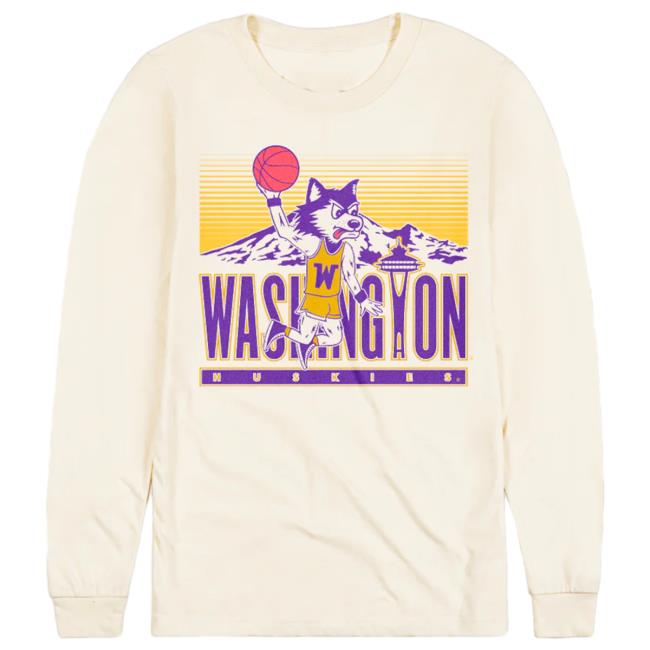 Retro-Inspired Uw Dunking Harry The Husky Crewneck Sweatshirt
