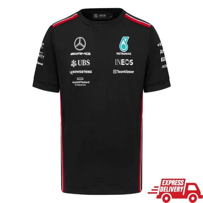 Official Lewis Hamilton George Russell Mercedes AMG F1 2023 Team Driver T Shirt