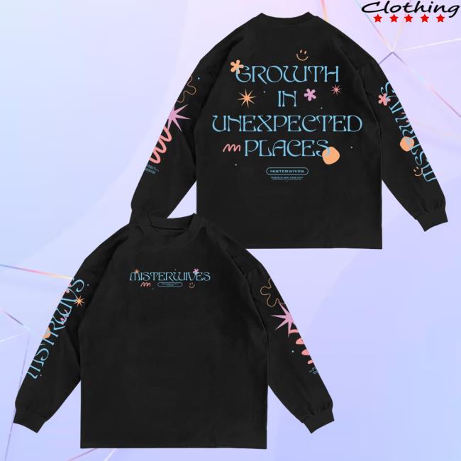 Official MisterWives Merch Store MisterWives Growth In Unexpected Places Black Long Sleeve Top Shirt