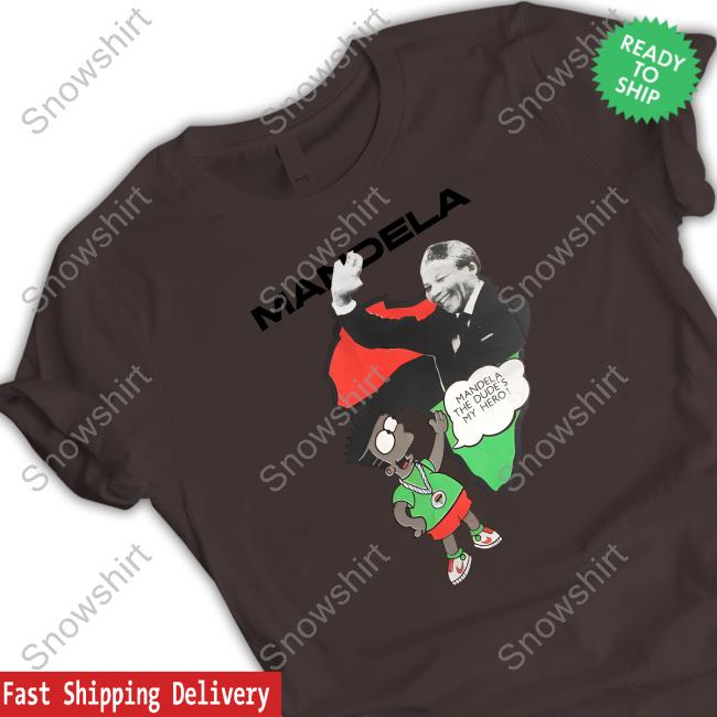 Official Bootleg Bart Simpsons Mandela The Dude's My Hero Long Sleeve Tee