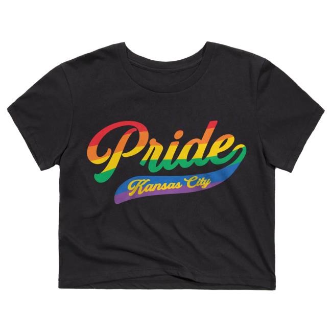 Official Charlie Hustle Kansas City Pride Script Crop Top Tees