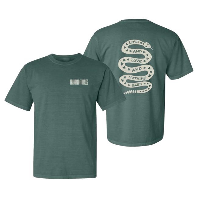 Official Trampled By Turtles Merch Love Snake T Shirt - Blue Spruce