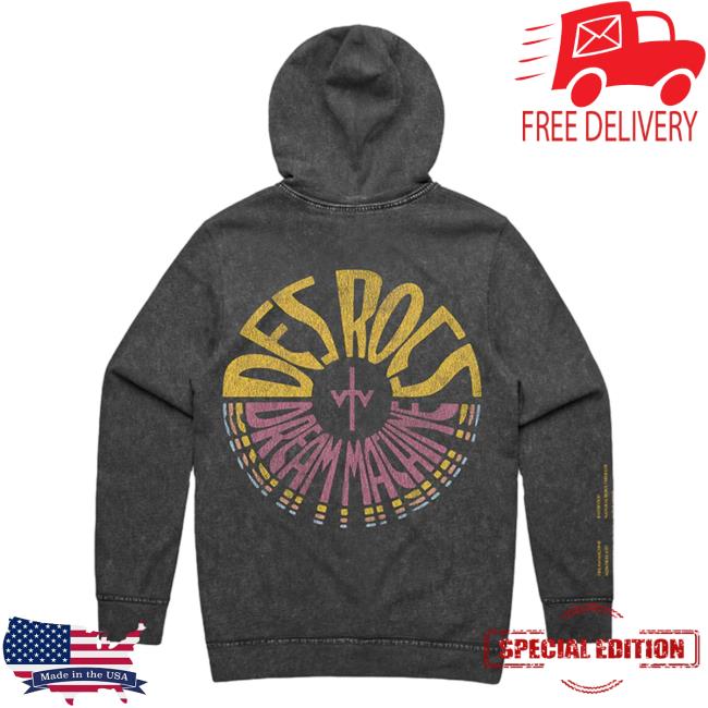 Official Sumerian Records Merch Des Rocs Dream Machine Mineral Wash Pullover Sweatshirt Official Des Rocs Dream Machine Mineral Wash Hoodies