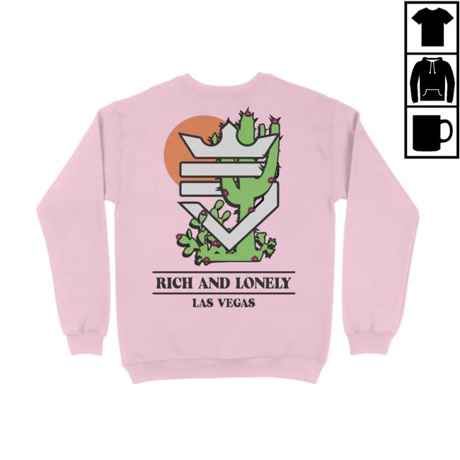 Official Rich And Lonely Merch Cactus Tee Shirt Pink Official Rich And Lonely Merch Cactus Sweatshirt Pink