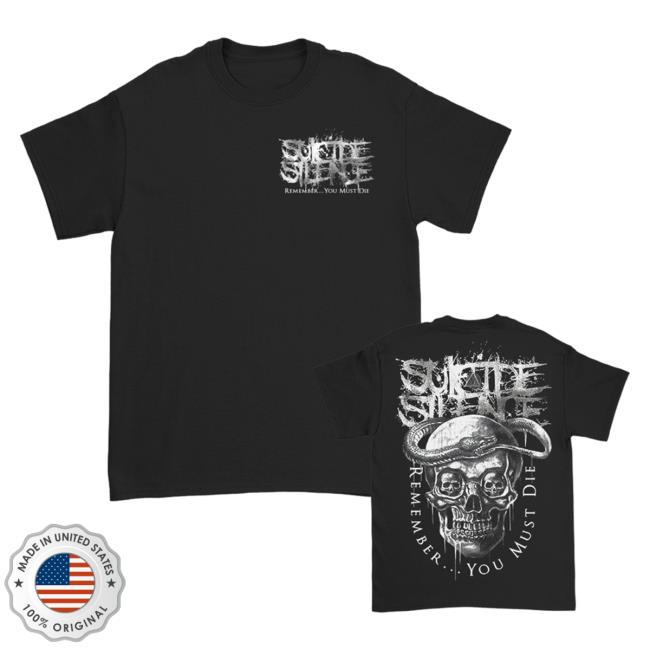 Official Suicide Silence Merch Suicide Silence Rymd Snake Skull Long Sleeve Shirt Black SuicideSilence