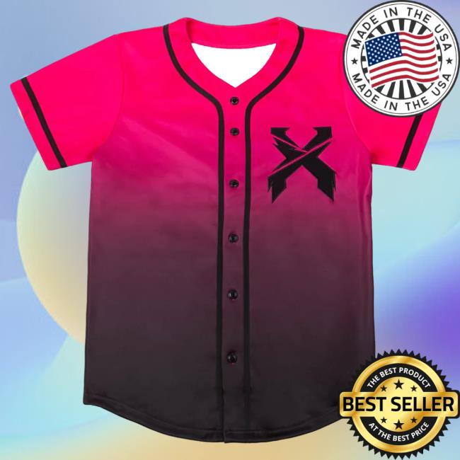 Official Excision Merch Headbanger Baseball Jersey Attractive Shirt (Neon Pink/Black Gradient)