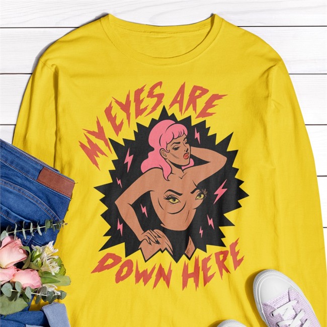 My Eyes Are Down Here T Shirt Tragic Girls