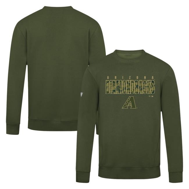 Official MLB Merch Men's Arizona Diamondbacks Levelwear Black Zane Protect Crewneck Sweatshirt