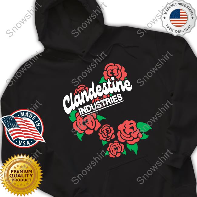 Official Clandestine Industries Merch Band Of Roses Hooded Sweatshirt