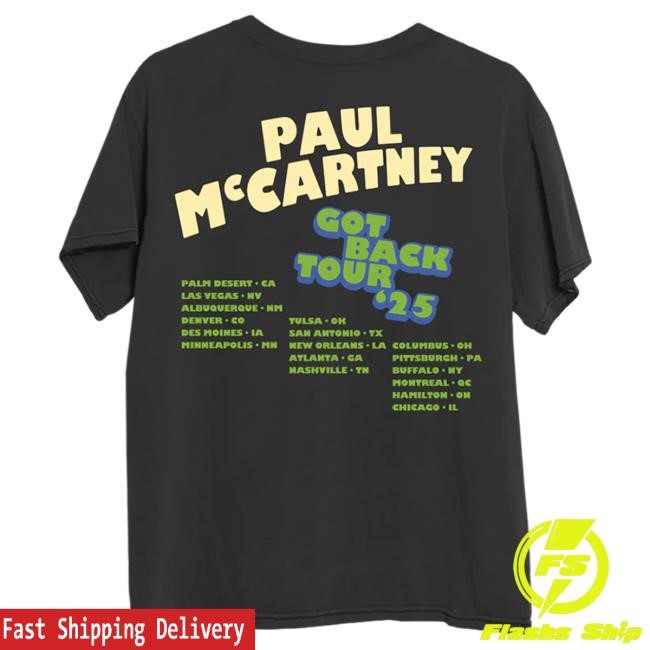 Official Paul Mccartney Merch Got Back 2025 Peace T Shirt