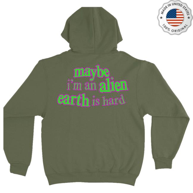 Official Camila Cabello Merch Shop Earth is Hard Olive Green Hoodie New Maybe I'm An Alien Earth Is Hard Hoodie New