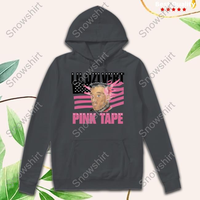 Lil Uzi Merch Pink Tape Black Portrait Hoodie Liluziofficial