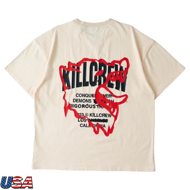 Official Kill Crew Apparel Clothing Oversized Lux Conquer Inner Demons Shirt 2024 - Cream / Red KillCrew Shop