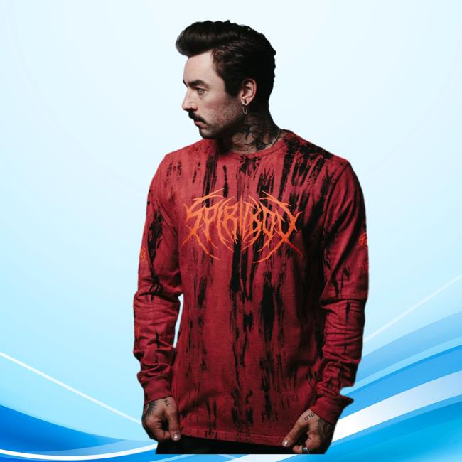 Official Spiritbox Merch Death Metal Marble Wash Tie Dye Long Sleeve New Shirt