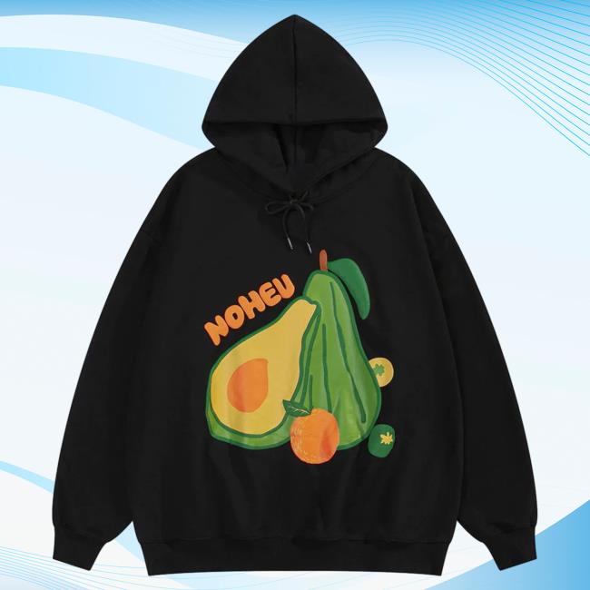 Official Aelfric Eden Clothing Merch Store Aelfric Eden Cartoon Avocado Print Hoodie Black AelfricEden