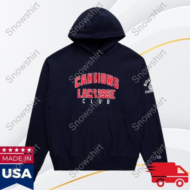Official Premier Lacrosse League Shop Champion Cannons Lacrosse Throwback Reverse Weave Pullover Hoodie Marine Navy