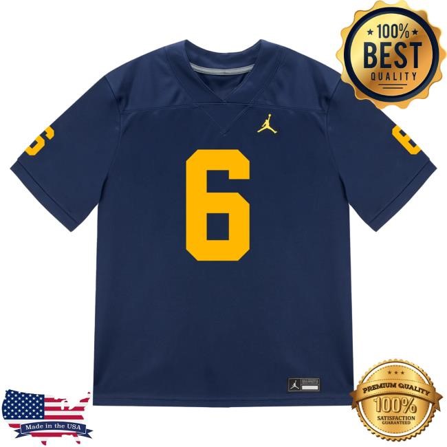The M Den Michigan Wolverines #6 Brandyn Hillman Student Athlete Blue Football Jersey New Shirt
