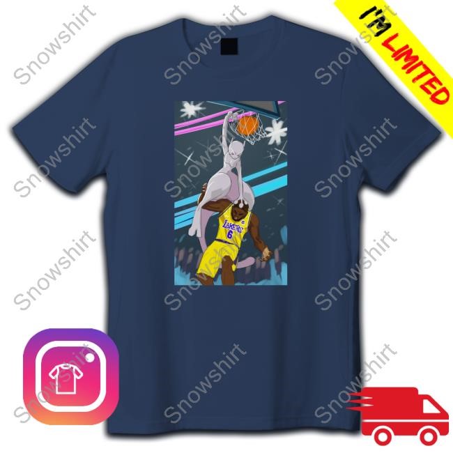 Official Mewtwo Dunking On Lebron James Top Shirt